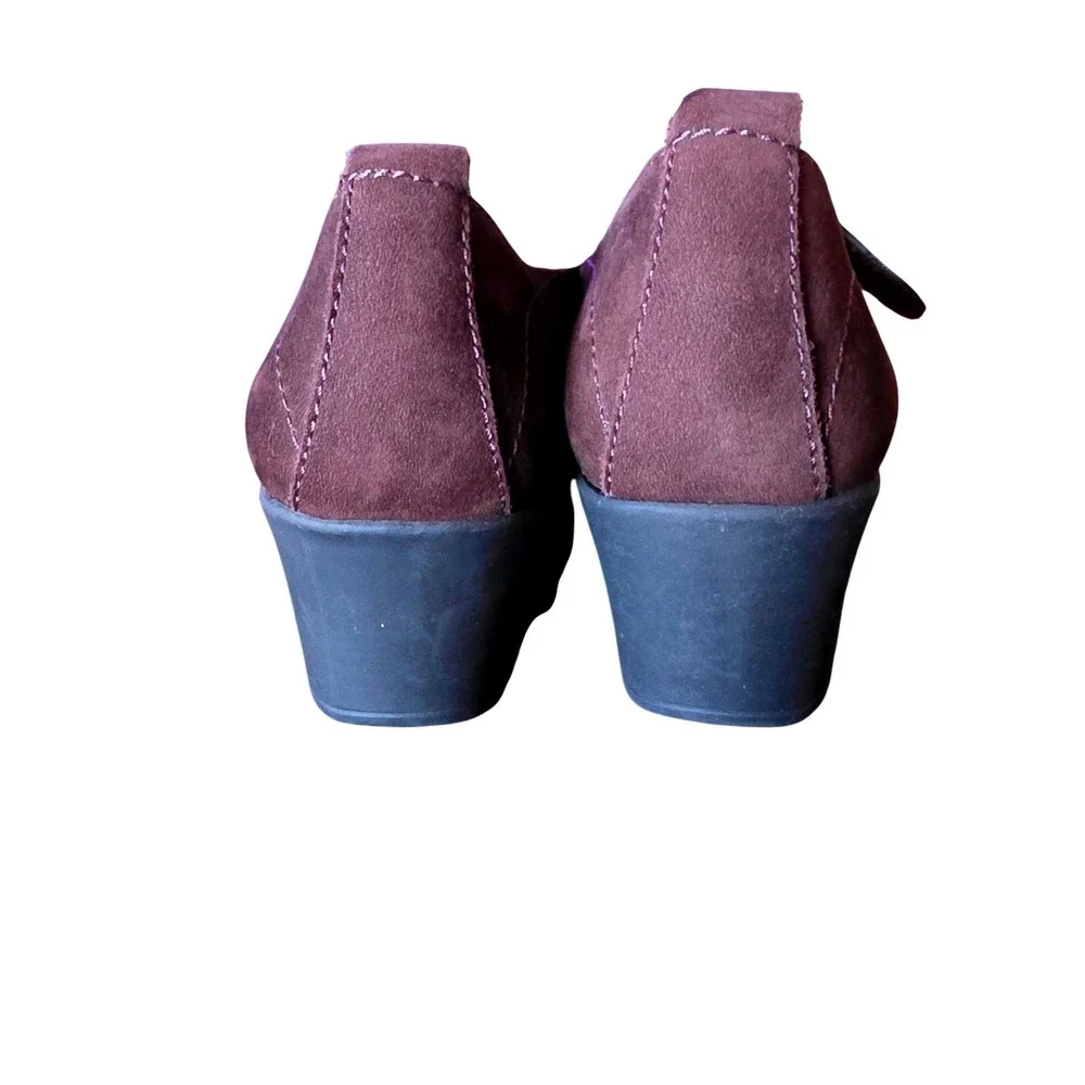 Aerosoles Tornado Brown Suede Leather Mary Jane Wedge Shoes Womens 5.5M